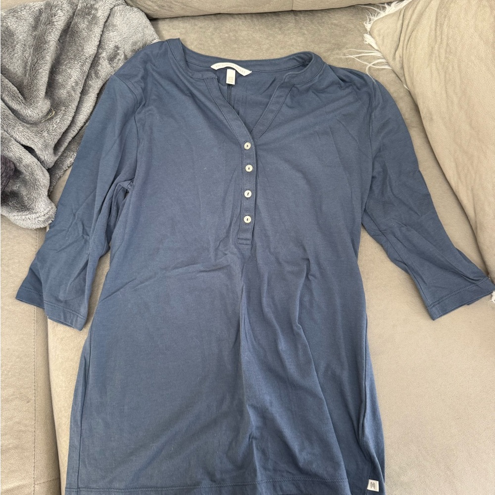 Victoria's Secret Dark Navy Henley Tunic Top
